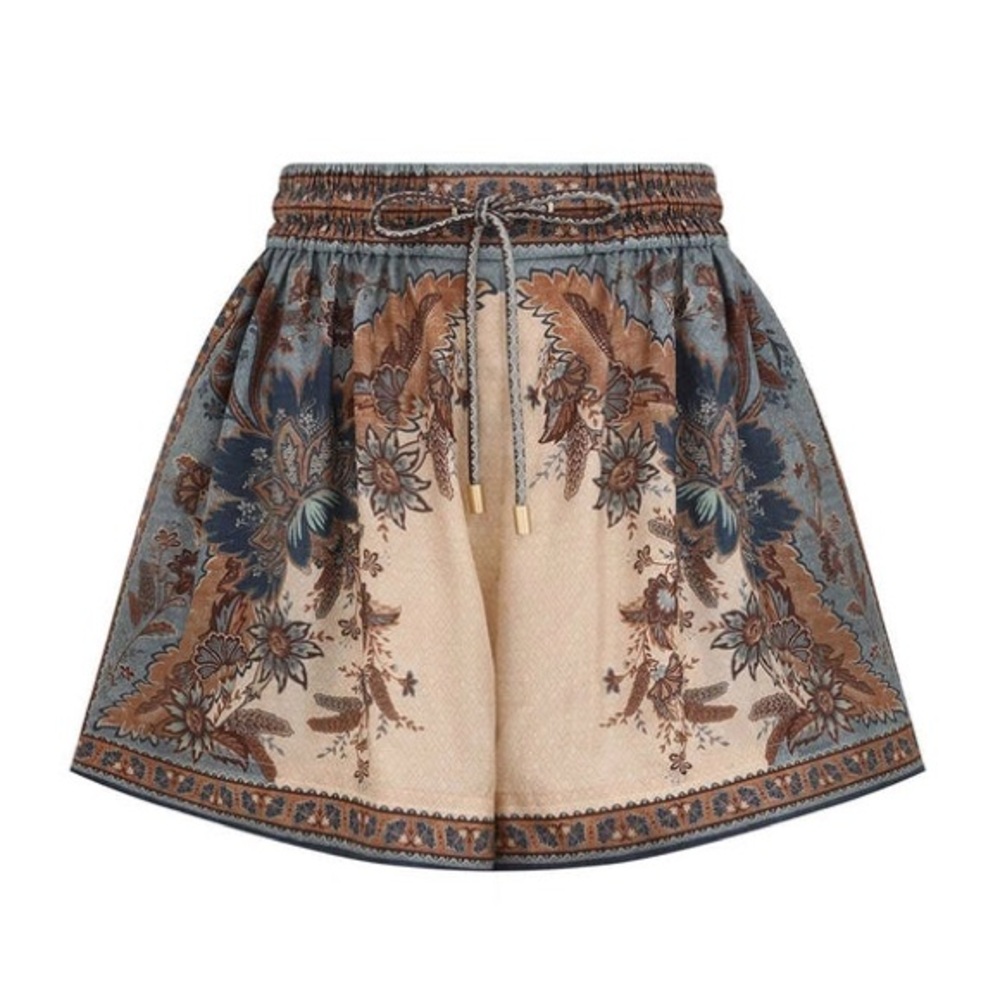 Zimmermann
Ascension Printed Silk Relaxed Shorts Size0